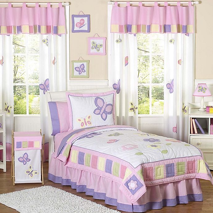 Butterfly Pink & Lavender Toddler Bedding Set By Sweet Jojo Designs 