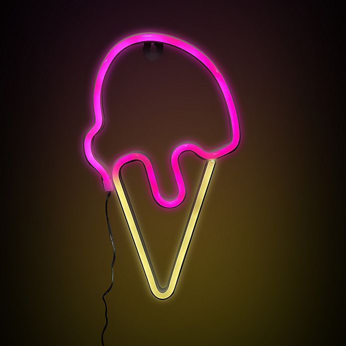 NEW Graphic Ice Cream and ICECREAM word LED neon SIGN 