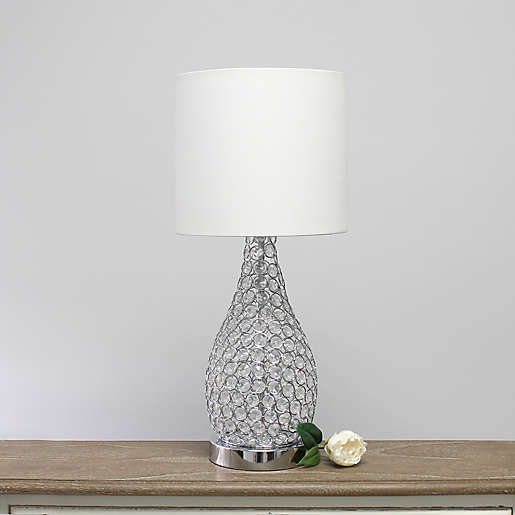 Elegant Designs Elipse Crystal, Crystal Bead Gourd Table Lamp