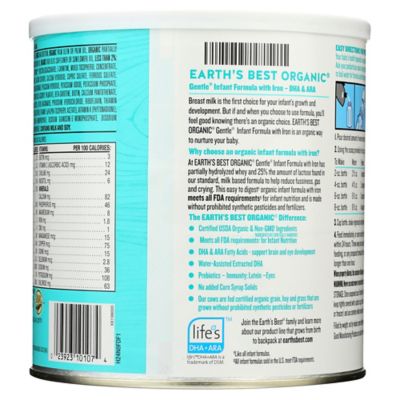 earth's best organic gentle infant powder formula with iron