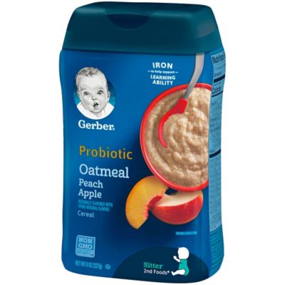 gerber probiotic oatmeal peach apple cereal