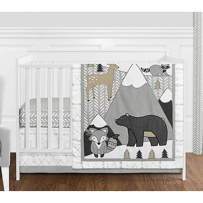 Sweet Jojo Designs Woodland Friends 4-Piece Crib Bedding Set in Beige/Grey