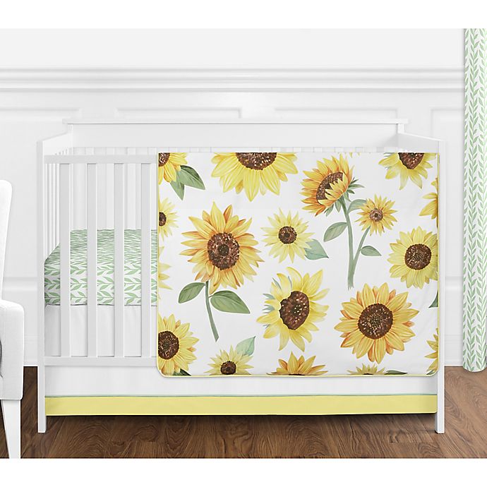 Sweet Jojo Designs Sunflower Crib Bedding Collection in Yellow/Green
