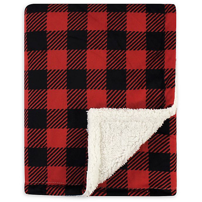 Hudson Baby Buffalo Plaid Toddler Blanket in Red