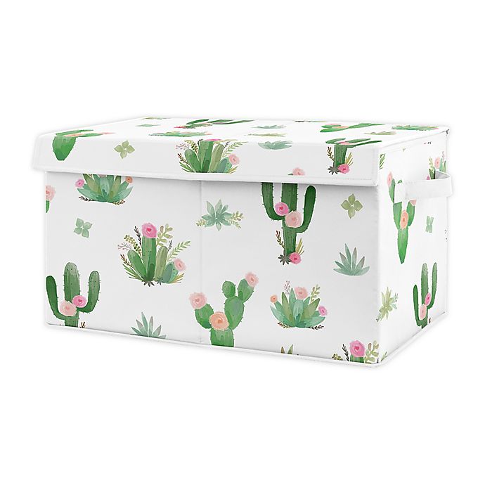Sweet Jojo Designs Floral Cactus Toy Bin in Pink/Green