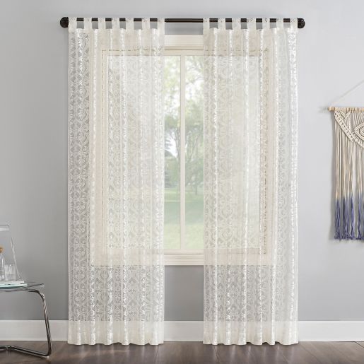 No.918® Hope Lace Sheer Top Window Curtain Panel (Single) | Bed Bath