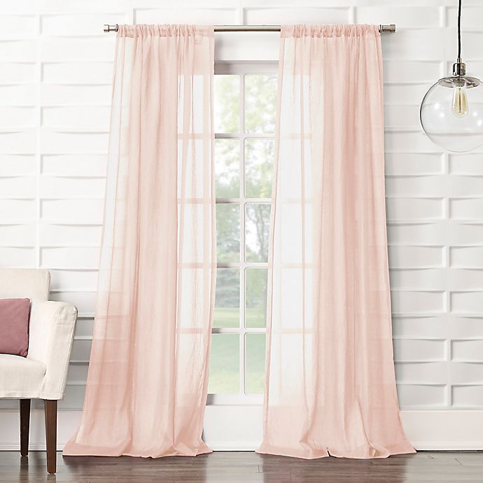 No. 918® Lourdes Crushed Texture Semi-Sheer 63-Inch Curtain Panel in Blush (Single)