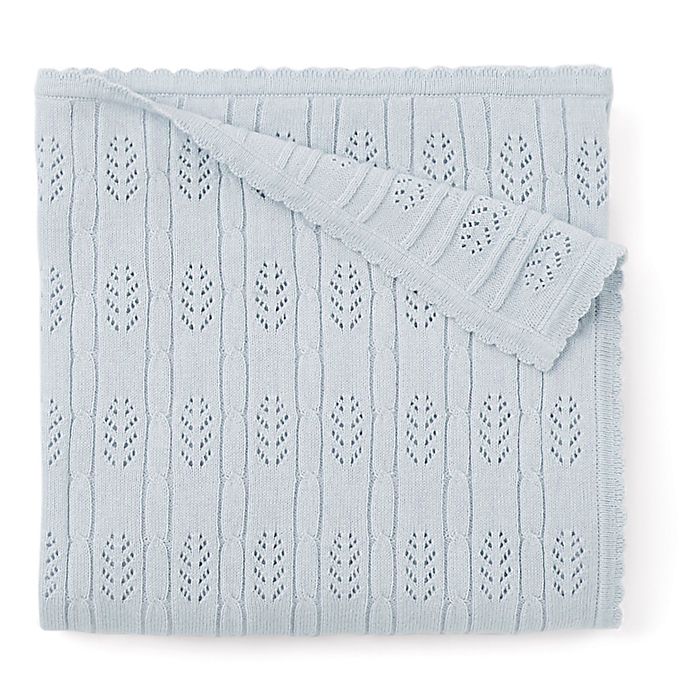 Elegant Baby® Knit Cotton Stroller Blanket in Cloud Blue