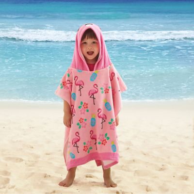 flamingo hooded towel