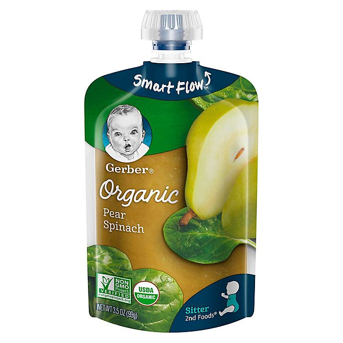 Gerber® 2nd Foods® Organic Pear & Spinach Puree Pouch 3.5 oz.
