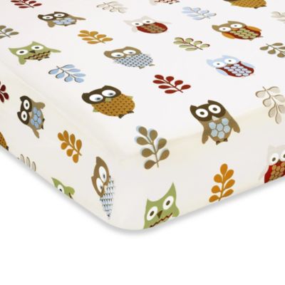 Bnj crafts owls fitted crib sheet