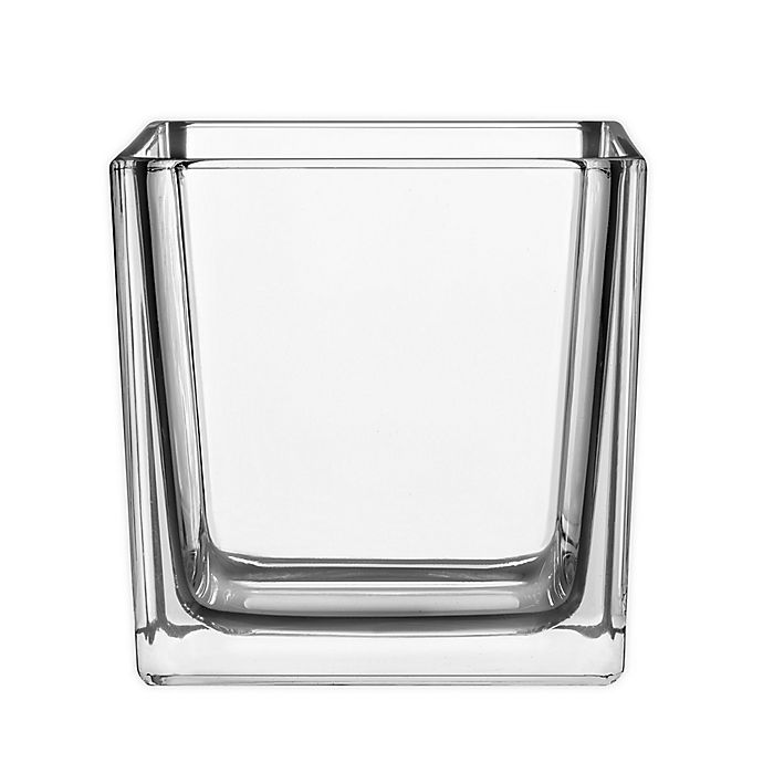 6-Inch Square Glass Cube Vase