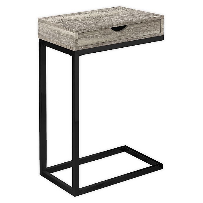 Monarch 2 Drawer Accent Console Table in Gray and Black 