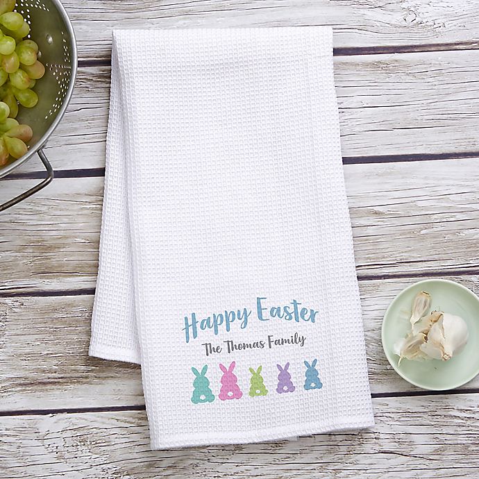 Boxer Easter Egg Delivery Waffle Weave Towel ~ Dog Lover Kitchen Towel
