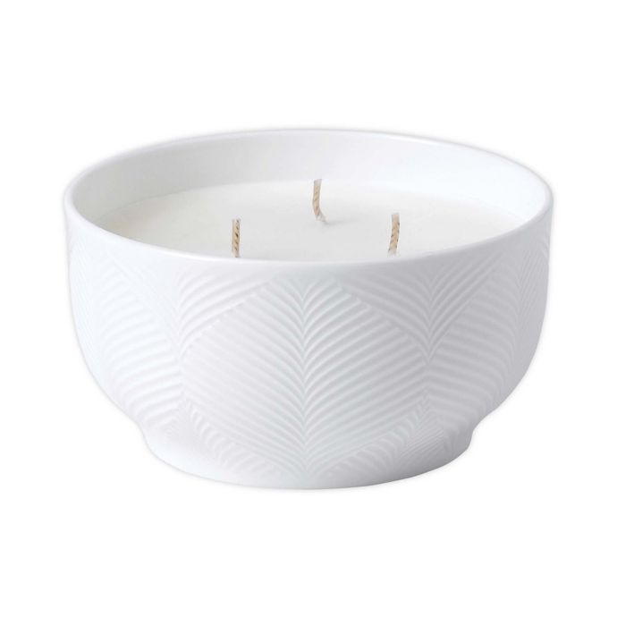 White Folia Candle ThreeWick (Bamboo & Green Tea) Bed Bath & Beyond
