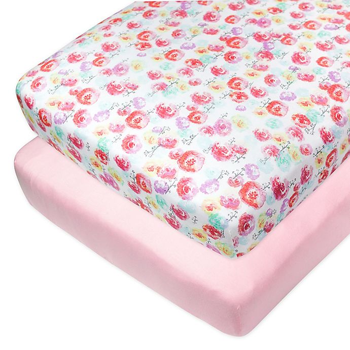 The Honest Company® Rose Blossom 2-Pack Organic Cotton Fitted Crib Sheets