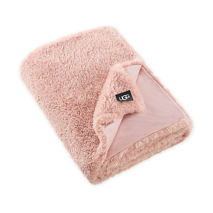 UGG® Aussie Textured Faux Fur Reversible Throw Blanket in LA Sunset