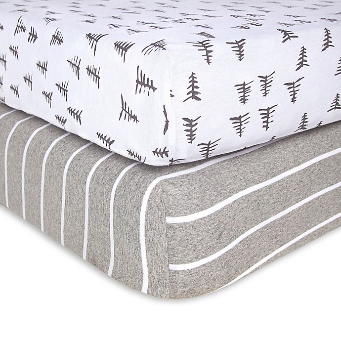 Burt's Bees Baby® Pine Forest Organic Cotton Fitted Crib Sheets in Heather Grey (Set of 2)