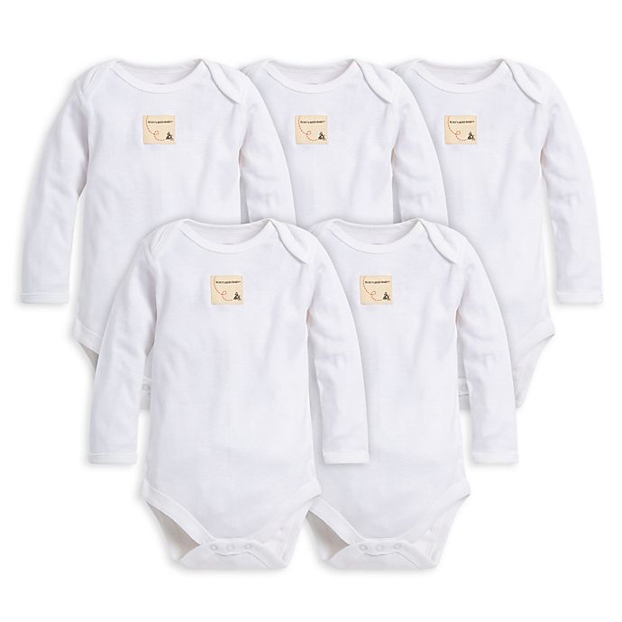 Burt's Bees Baby® 5-Pack Organic Cotton Long Sleeve Bodysuit in Cloud