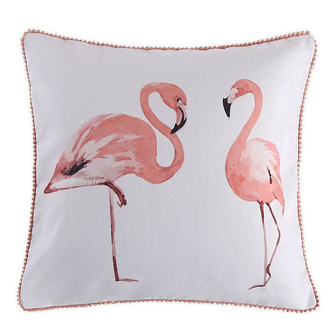 Coastal Living® Luliana Flamingo Square Throw Pillow in White