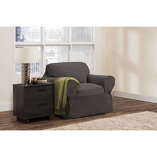 Zenna Home Smart Fit Portland Stretch, Bandlon Sofa Chaise With Pull Out Sleeper And Storage Rack