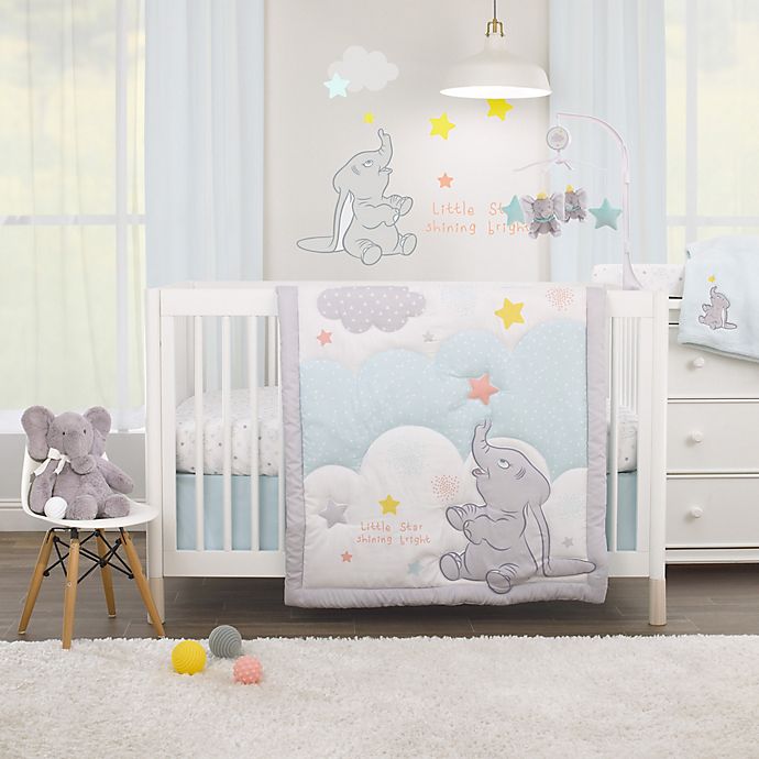 Disney Baby® Dumbo Shine Bright Little Star 3-Piece Crib Bedding Set in Aqua/Grey