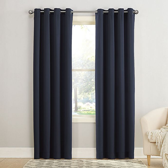Sun Zero® Bella Grommet Window Curtain Panel in Mineral (Single)