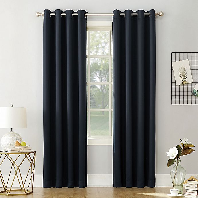 Sun Zero® Saxon 84-Inch Grommet Curtain Panel in Navy Blue (Single)