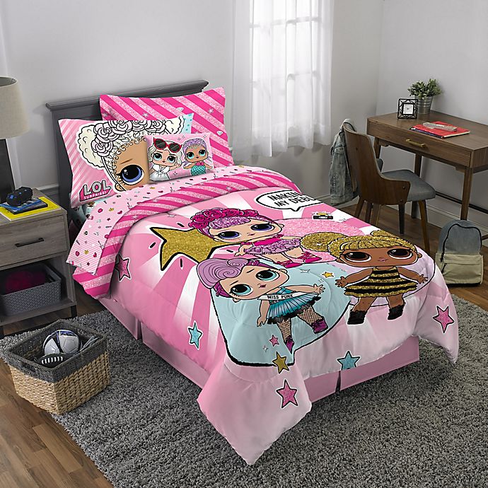 Lol Surprise 3 Piece Reversible Twin, Pink Twin Bed Comforter Set