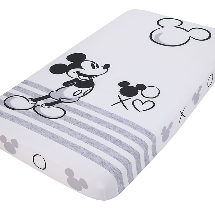 Disney® Mickey Mouse Photo Op Fitted Crib Sheet in Black