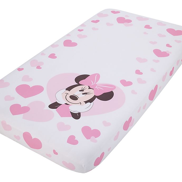Disney® Minnie Mouse Photo Op Fitted Crib Sheet in Pink