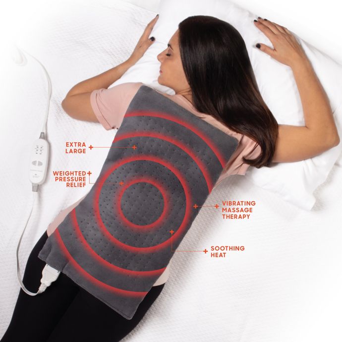 Calming Heat™ by Sharper Image® Weighted Massaging Heating Pad 