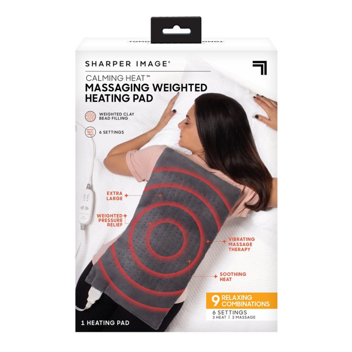 Calming Heat™ by Sharper Image® Weighted Massaging Heating Pad 