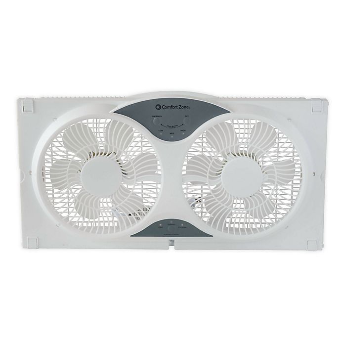 Comfort Zone® CZ310R Reversible Twin Window Fan in White