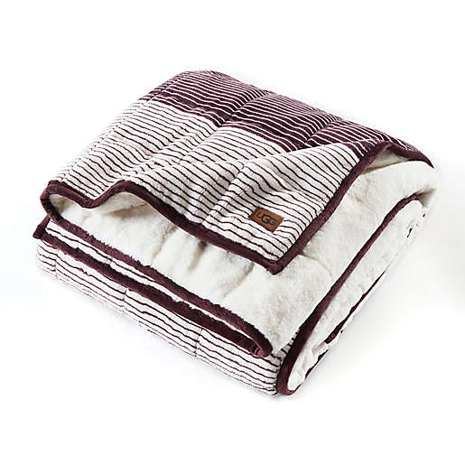 Ugg Serene Reversible Striped 12 Lb, Queen Size Weighted Blanket Bed Bath And Beyond