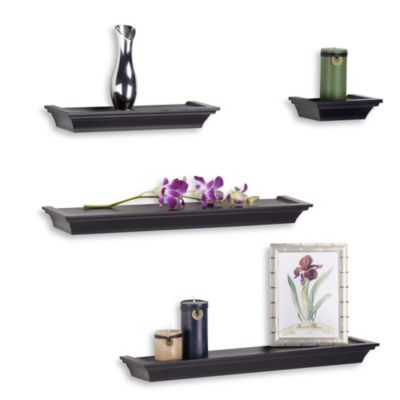 Melannco 4 Piece Ledge Set in Black Bed Bath  Beyond