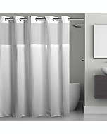 Cortina de baño de poliéster Hookless® de 1.80 x 1.87 m color blanco