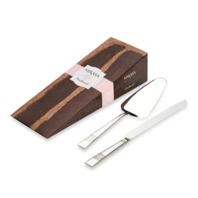 Mikasa  Parchment 2 Piece Cake  Knife  and Server Set  Bed  