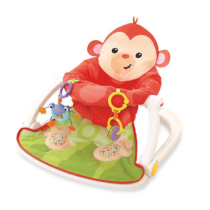 Fisher-Price® Deluxe Sit-Me-Up Monkey Floor Seat in Red