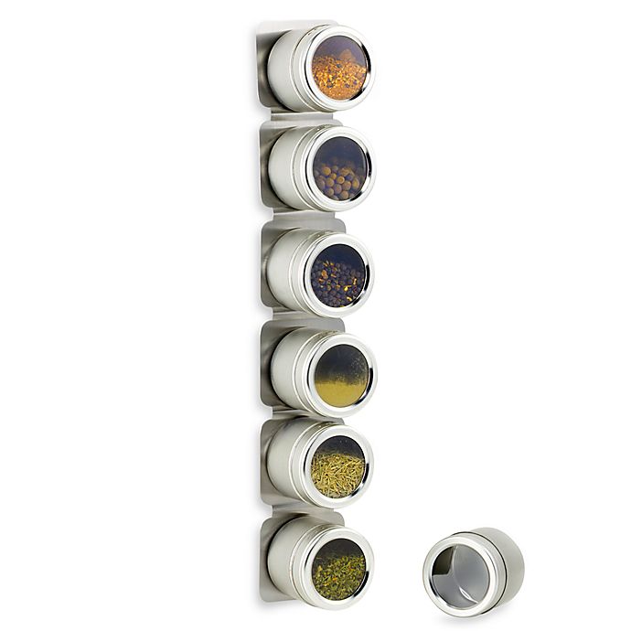 16 oz Bravada Square Spice Tins Set of 4 add Magnetic Spice Rack Options 