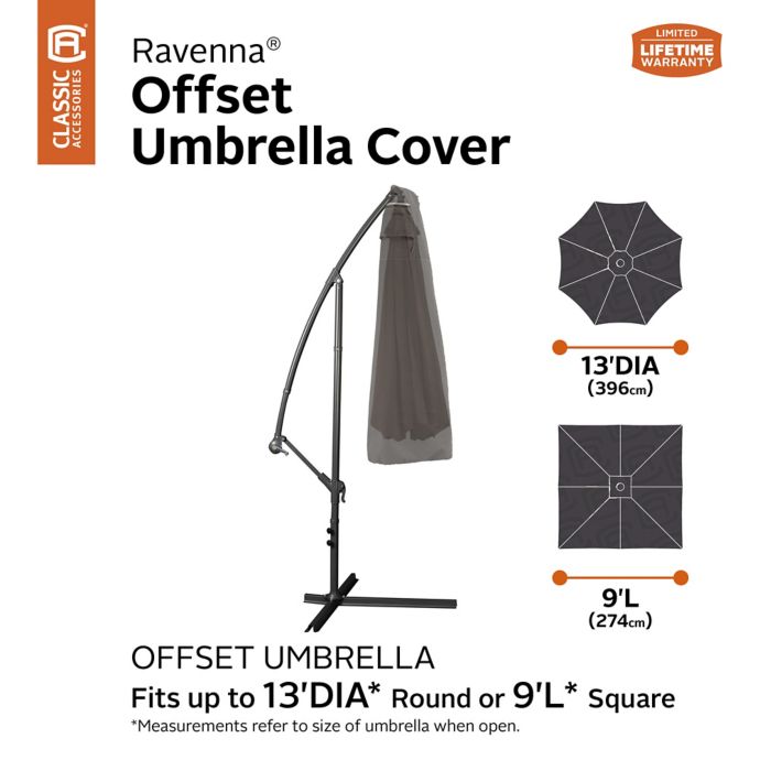 Classic Accessories Ravenna Offset Umbrella Cover In Dark Taupe Bed Bath Beyond