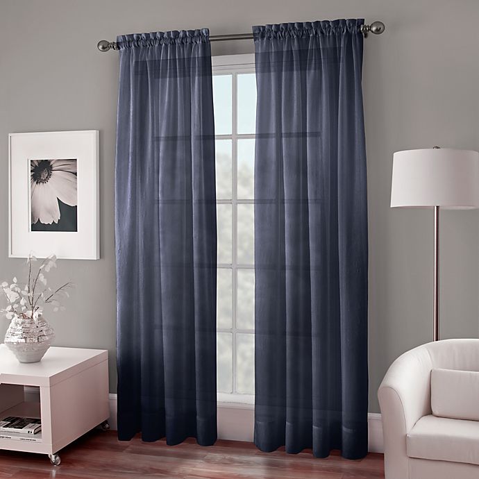 Crushed Voile Sheer Rod Pocket Window Curtain Panel