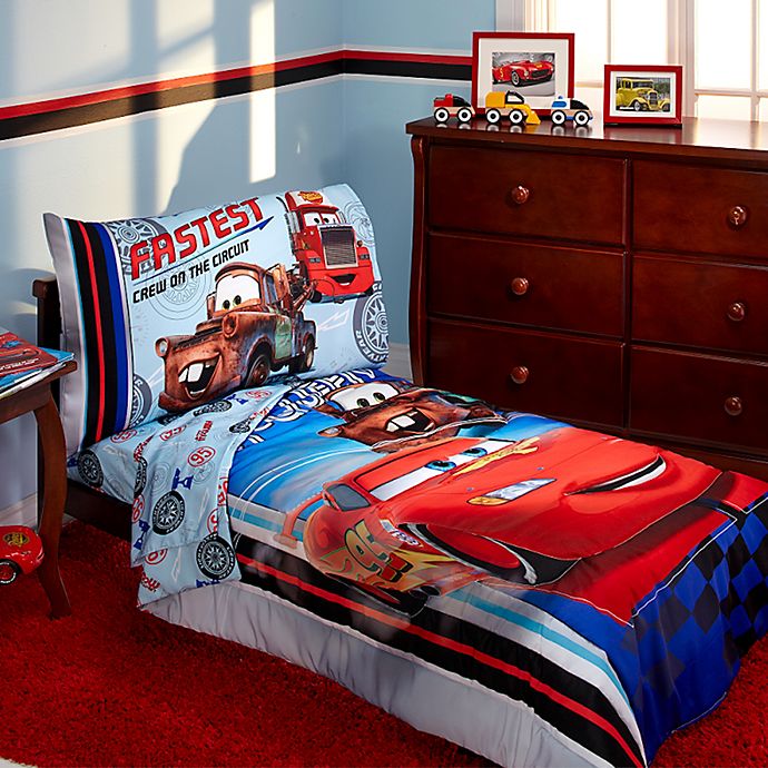 Disney Pixar Cars 3 Full Size Bed Sheet Set 4 Piece Lightning Mcqueen Bedding 