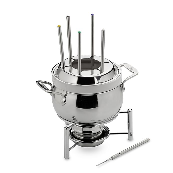 All-Clad Stainless Steel 3-Quart Fondue Pot with Ceramic Insert 