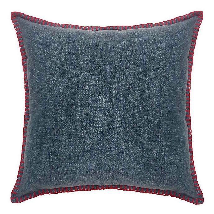 Bee & Willow™ 20-Inch Square Throw Pillow in Red/Blue Denim