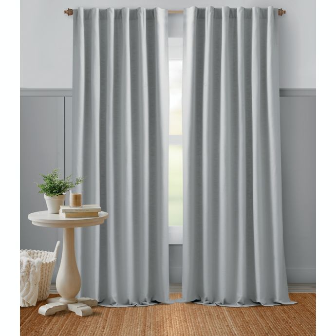 Bee & Willow™ Textured Weave Rod Pocket Room Darkening Window Curtain ...