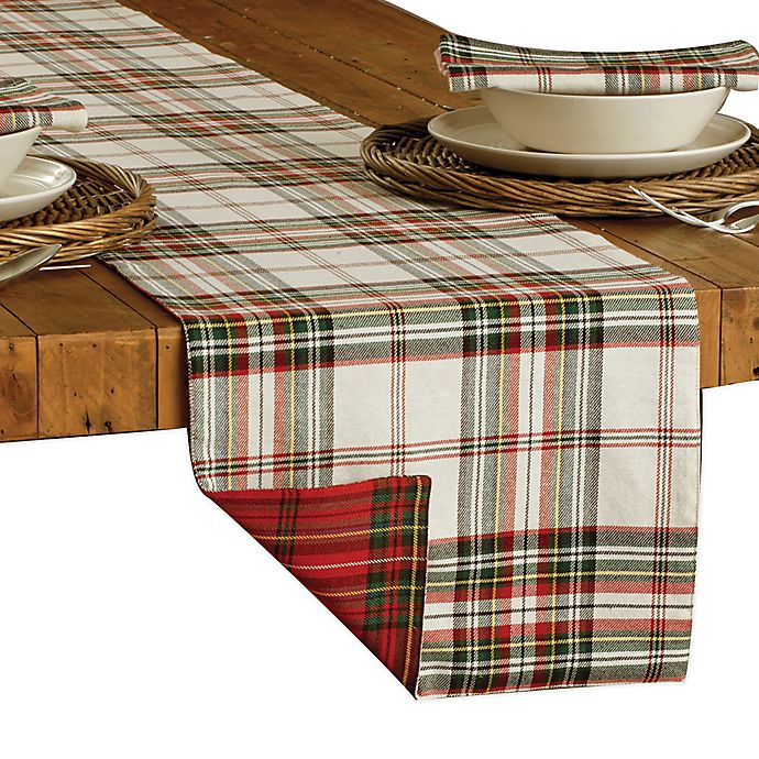 Bee & Willow™ Festive Plaid Table Runner in Red