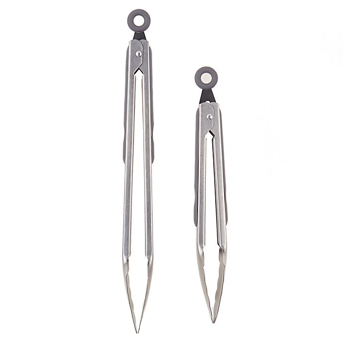 Our Table™ 2-Piece Locking Metal Tongs with Non-Slip Grip Set