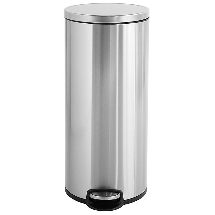 Squared Away™ Stainless Steel 30-Liter Round Step-On Trash Can