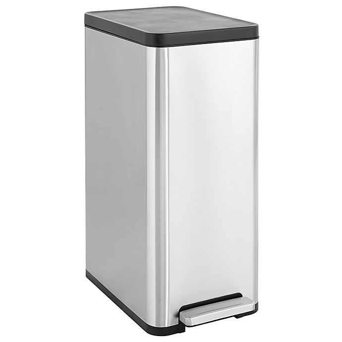 Squared Away™ Stainless Steel 50-Liter Vertical Dual Compartment Step-On Trash Can